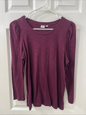 GAP Long Sleeve Scoop Neck Top - Plum Women’s Size XS